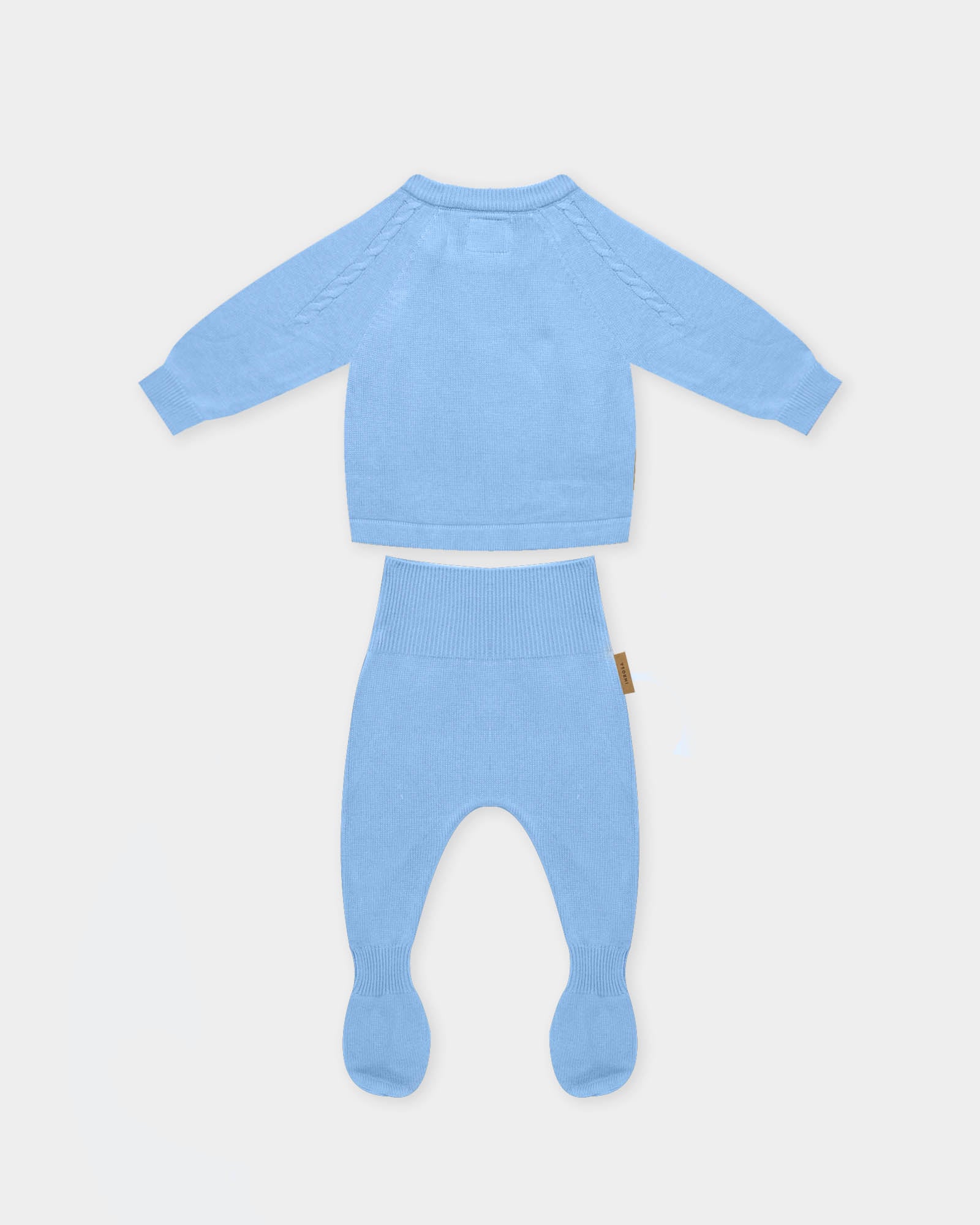 Completino coordinato Treccia - Azzurro - neonato