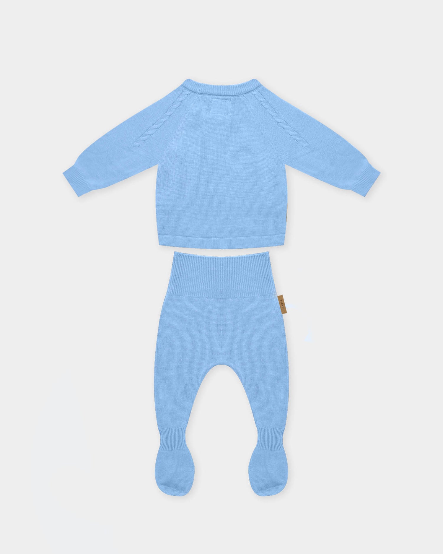 Completino coordinato Treccia - Azzurro - neonato