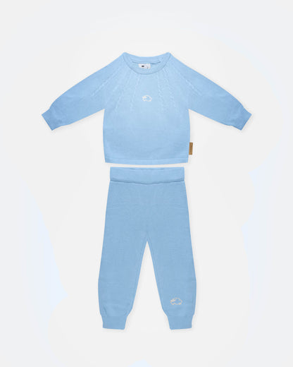 Completino coordinato Treccia - Azzurro