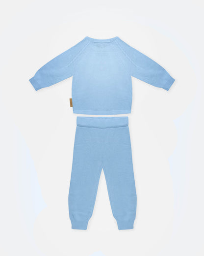 Completino coordinato Treccia - Azzurro