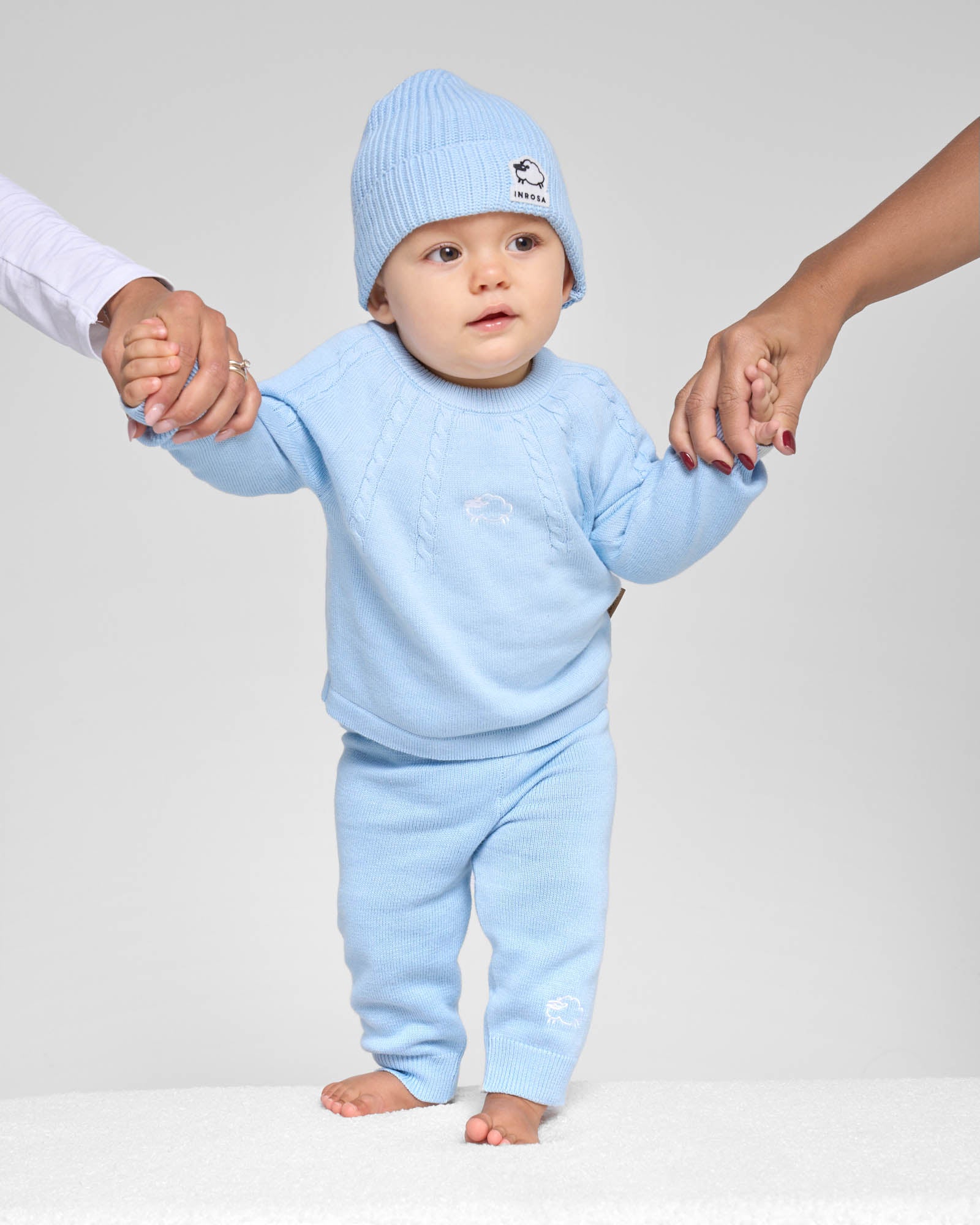 Completino coordinato Treccia - Azzurro