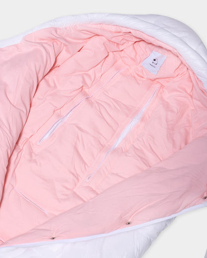 Sacco Outdoor White TOG 4.5 - Pink Version - 0-8 mesi